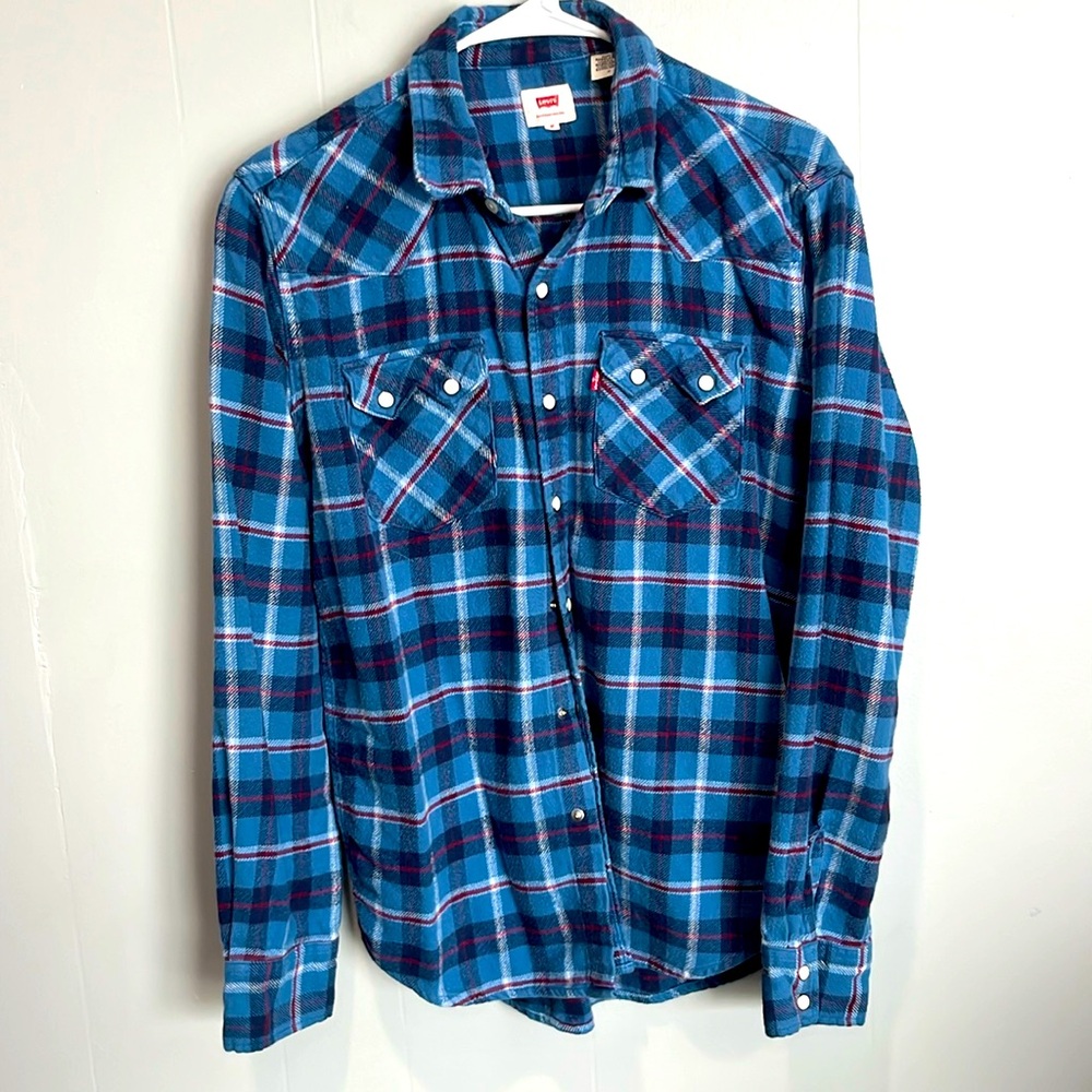 Women's LEVI Pearl-Studded Button Flannel